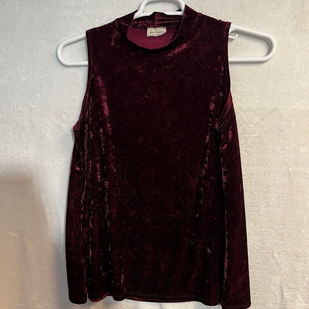 Free Kiss‎ Women’s Shirt Size L Purple Velvet Burnout Fairy Grunge  Whimsigoth